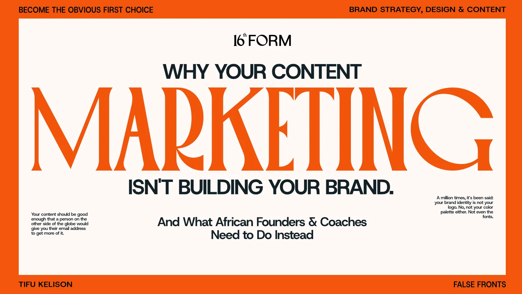 Why Your Content Marketing Isn't Building Your Brand (And What African Founders and Coaches Need to Do Instead)